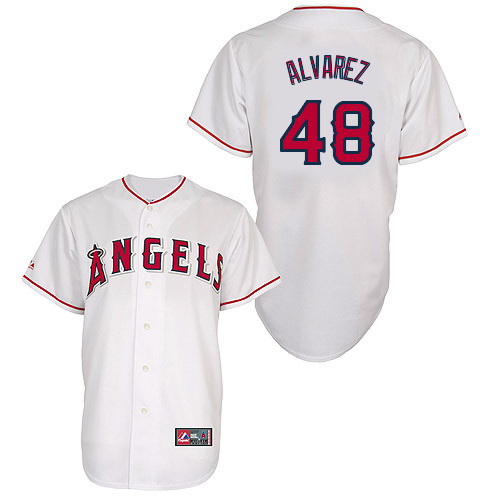 Jose alvarez #48 Youth Baseball Jersey-Los Angeles Angels of Anaheim Authentic Home White Cool Base MLB Jersey